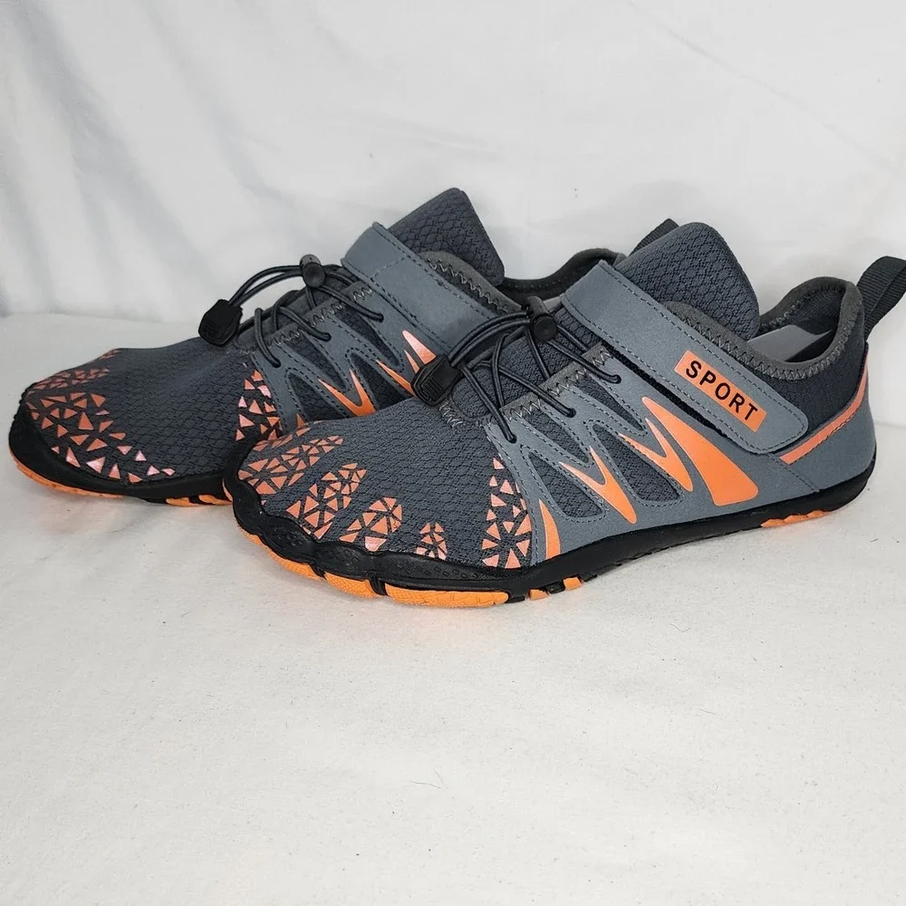 Sport Water Shoes Quick-Dry Barefoot Aqua Socks Beach Swim Gray Orange 42 - Picture 3 of 7